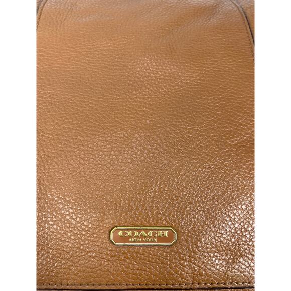 Coach Park Pyramid Studded Leather Hobo Shoulder Bag Tan Brown Large Tote - Picture 2 of 16